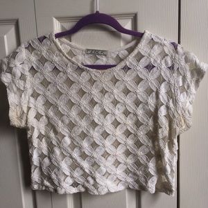 White lace crop top